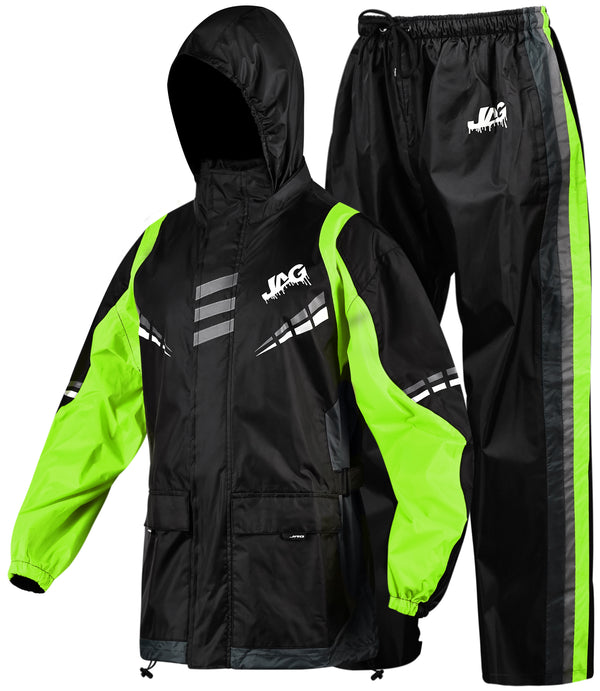 JAG Rainmaster Rain Suit for Men & Women (Black/Green)